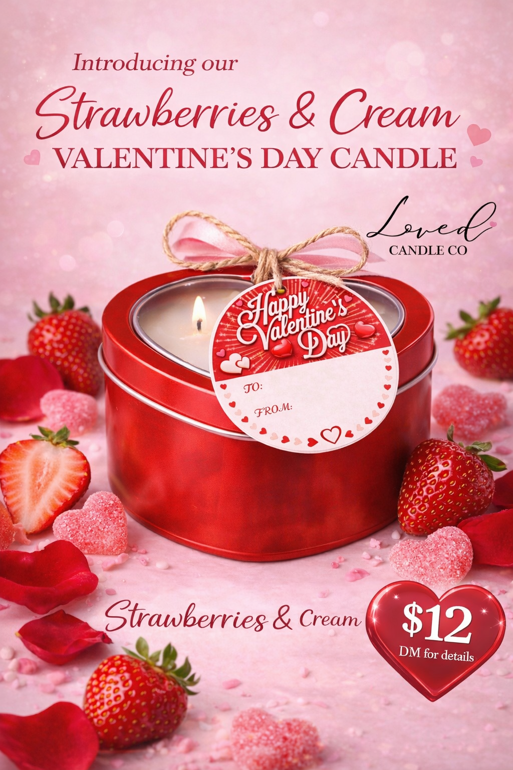 6 oz Heart Shaped Soy Candle